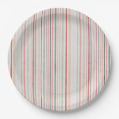 Soft Neutral Stripe Pattern Paper Plates ペーパープレート (正面)