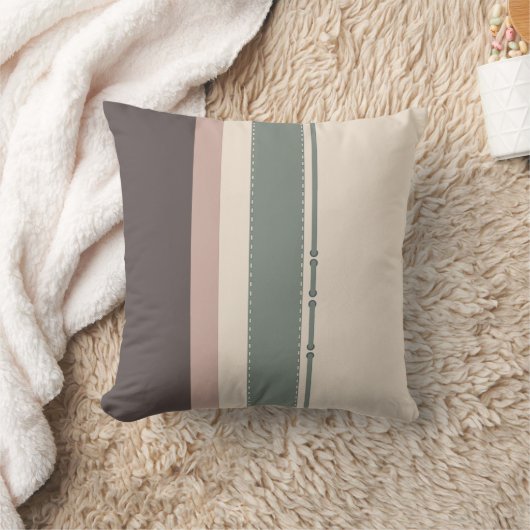 Soft Neutral Striped Throw Pillow – Minimalist クッション (ブランケット)