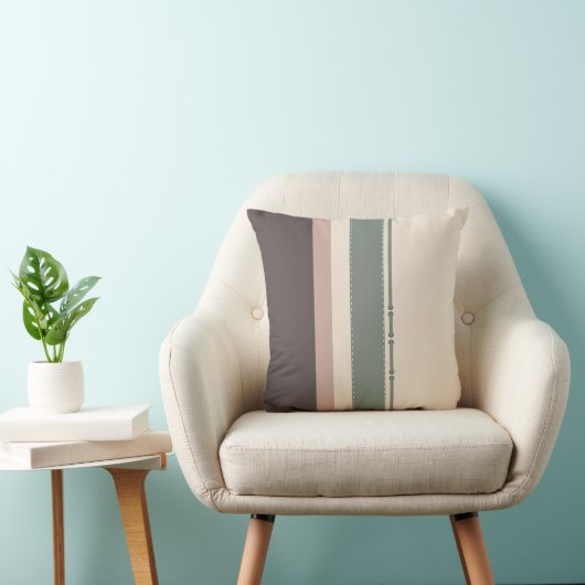 Soft Neutral Striped Throw Pillow – Minimalist クッション (椅子)