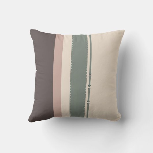Soft Neutral Striped Throw Pillow – Minimalist クッション (裏面)