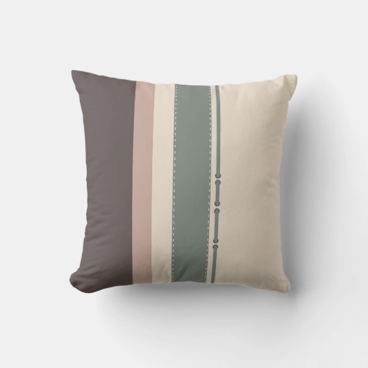 Soft Neutral Striped Throw Pillow – Minimalist クッション (正面)