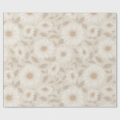 Soft Neutral Sunflower Cream Floral Pattern ラッピングペーパー (フラット)