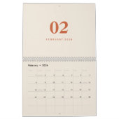 Soft Neutral Tones Minimalist Design Calendar カレンダー (2月 2026)
