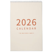 Soft Neutral Tones Minimalist Design Calendar カレンダー (カバー)