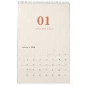 Soft Neutral Tones Minimalist Design Calendar カレンダー (1月 2026)
