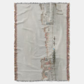 Soft Neutral Venice Canal Sketch Art スローブランケット (正面縦)