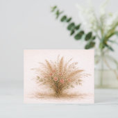 Soft Neutral Wildflower Pampas Grass Botanical ポストカード (スタンド正面)