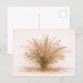 Soft Neutral Wildflower Pampas Grass Botanical ポストカード (正面/裏面)