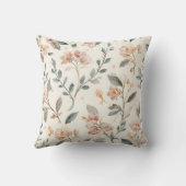 Soft Neutral Wildflower Sage Watercolor Botanical クッション (裏面)