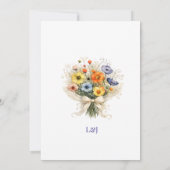 Soft Neutral Wildflowers Wedding Ivory Dusty Blue セーブザデート (裏面)