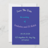 Soft Night Romance , Wedding Save the Date Card 招待状 (裏面)