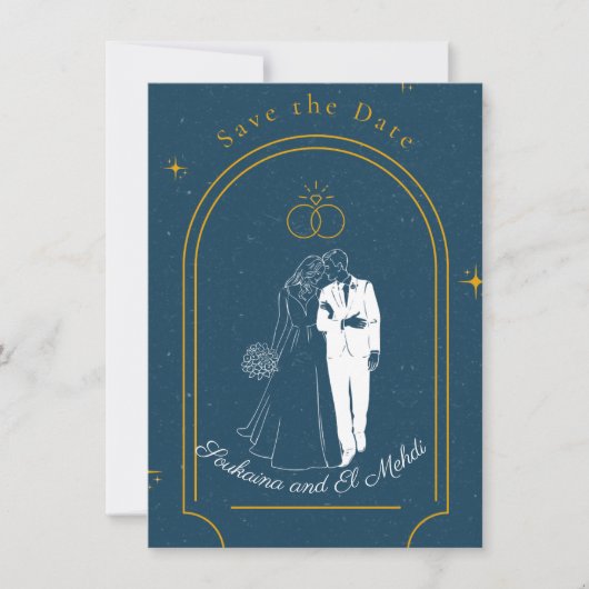 Soft Night Romance , Wedding Save the Date Card 招待状 (正面)