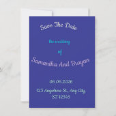 Soft Night Romance , Wedding Save the Date Card 招待状 (裏面)