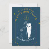 Soft Night Romance , Wedding Save the Date Card 招待状 (正面)
