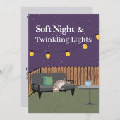 Soft Night & Twinkling Lights – Cozy Evening  Invi 招待状 (正面/裏面)