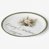 Soft Nordic Christmas Personalized Family Party  ペーパープレート (アングル)