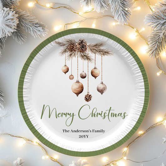 Soft Nordic Christmas Personalized Family Party Pl ペーパープレート