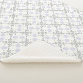 Soft Nordic Winter Floral Minimal Grey & Lavender シェルパブランケット (3/4)