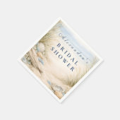 Soft Ocean Blue Bridal Shower スタンダードカクテルナプキン (角)