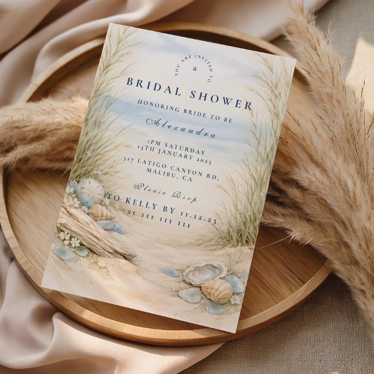 Soft Ocean Blue Bridal Shower 招待状