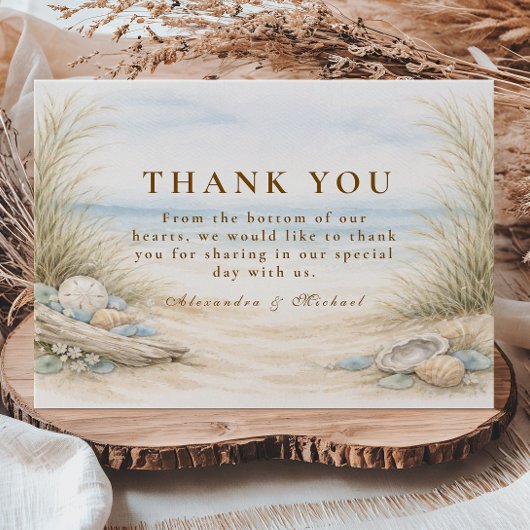 Soft Ocean Breeze Wedding サンキューカード