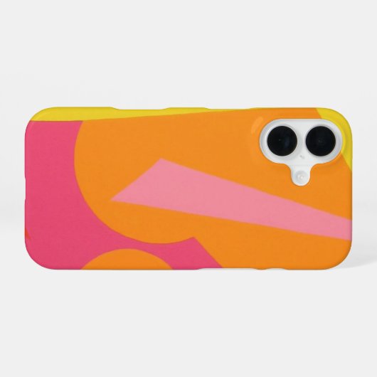 Soft Orange & Pink Abstract Phone Case iPhone 16ケース (裏面横)