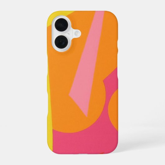Soft Orange & Pink Abstract Phone Case iPhone 16ケース (裏面)