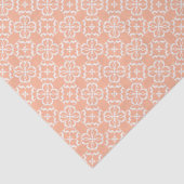 Soft Orange & White Floral Lattice Pattern 薄葉紙 (詳細)