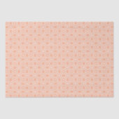 Soft Orange & White Floral Lattice Pattern 薄葉紙 (正面)