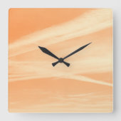 Soft Orange Yellow Sky Dream 1 スクエア壁時計 (正面)