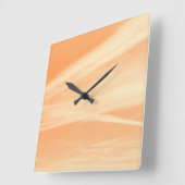Soft Orange Yellow Sky Dream 1 スクエア壁時計 (傾斜)
