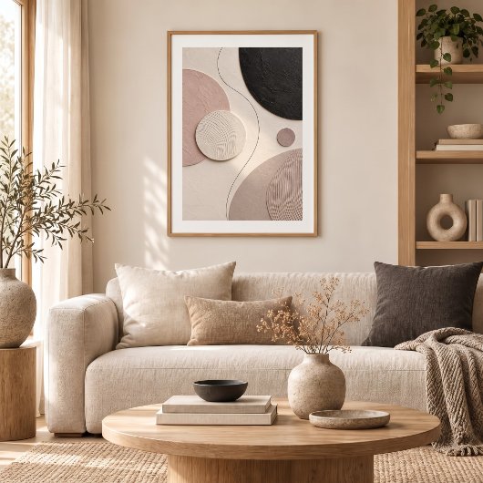 Soft Orbit | Minimal Abstract Plaster Art Print ポスター