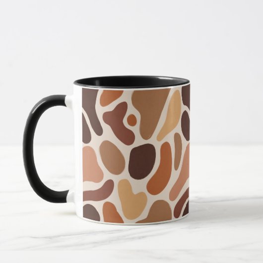 Soft Organic Art Mug – Beige & Brown Palette マグカップ (左)