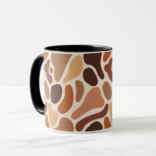 Soft Organic Art Mug – Beige & Brown Palette マグカップ (正面左)