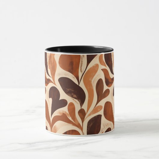 Soft Organic Art Mug – Beige & Brown Palette マグカップ (中央)
