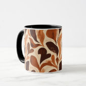 Soft Organic Art Mug – Beige & Brown Palette マグカップ (正面左)