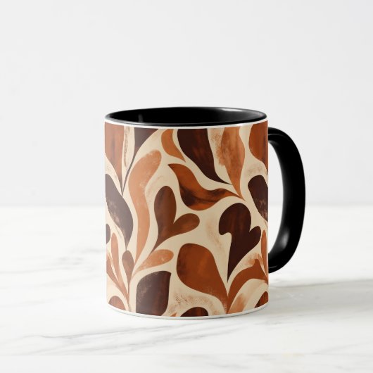Soft Organic Art Mug – Beige & Brown Palette マグカップ (正面右)