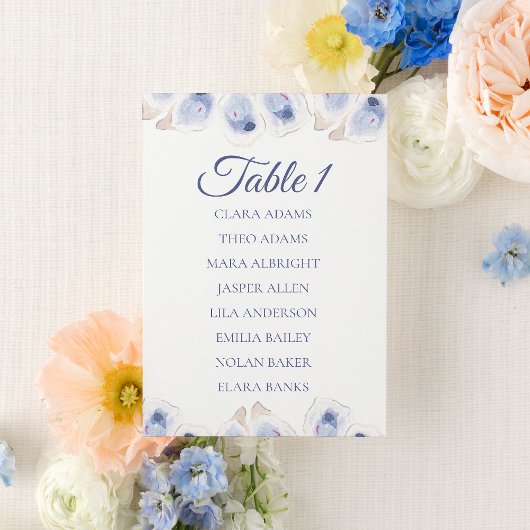 Soft Oyster Minimalist Wedding Seating Chart Card テーブルナンバー