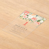 Soft Painted Floral Girls Ladies Birthday Invite アクリル招待状 (レイダウン)