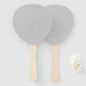 Soft Pale Gray Geometric ハンドファン (正面&裏面)