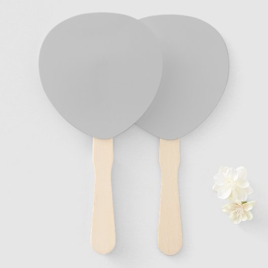 Soft Pale Gray Geometric ハンドファン (正面&裏面)