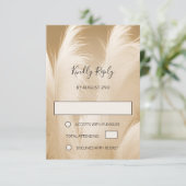 Soft Pampas Grass Photo Boho 出欠カード (スタンド正面)