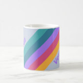 Soft Pansy Dream Stripes with Name コーヒーマグカップ (中央)