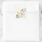 Soft Pastel Abstract Falling Leaves スクエアシール (バッグ)