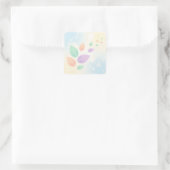 Soft Pastel Abstract Floating Leaves スクエアシール (バッグ)
