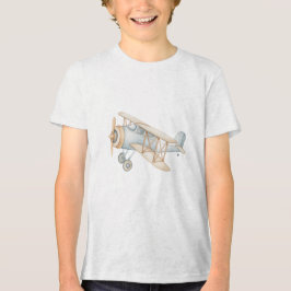Soft Pastel Biplane Illustration トライブレンドＴシャツ