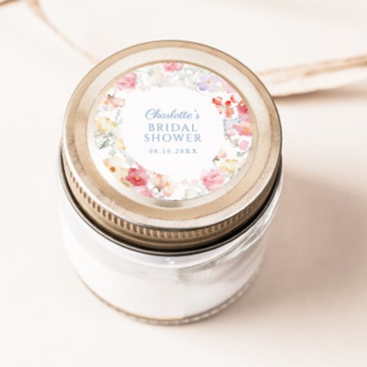 Soft Pastel Bloom Bridal Shower  ラウンドシール