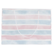 Soft Pastel Blue and Pink Watercolor Stripes 