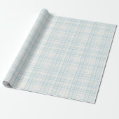 Soft Pastel Blue Linen Plaid ラッピングペーパー (アンロールド)