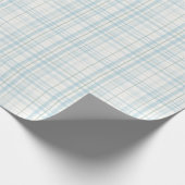 Soft Pastel Blue Linen Plaid ラッピングペーパー (角)
